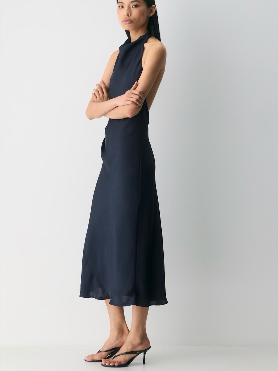 Babaton Black Halter Maxi Dress